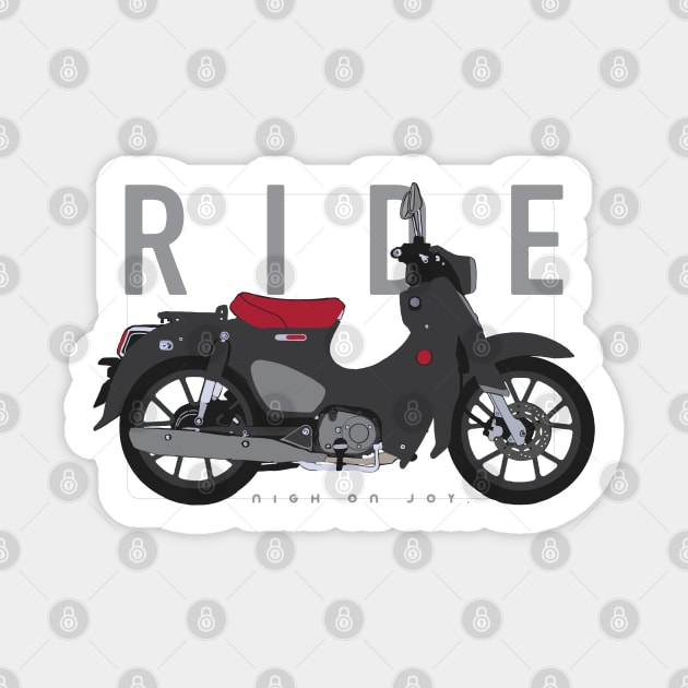 Ride super cub black Sticker by NighOnJoy